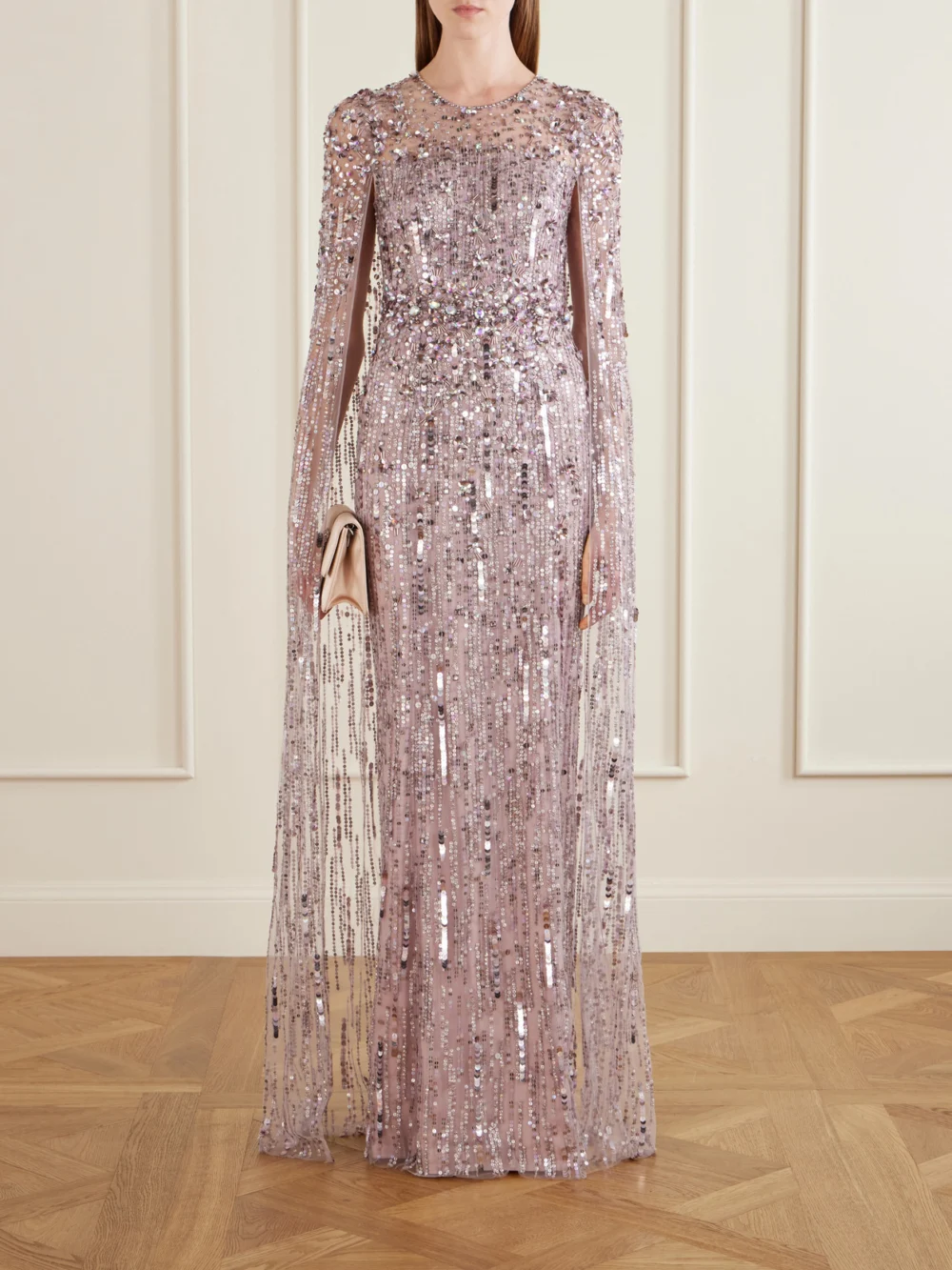 Jenny Packham Ruby Sequined Tulle Gown, worn by a model