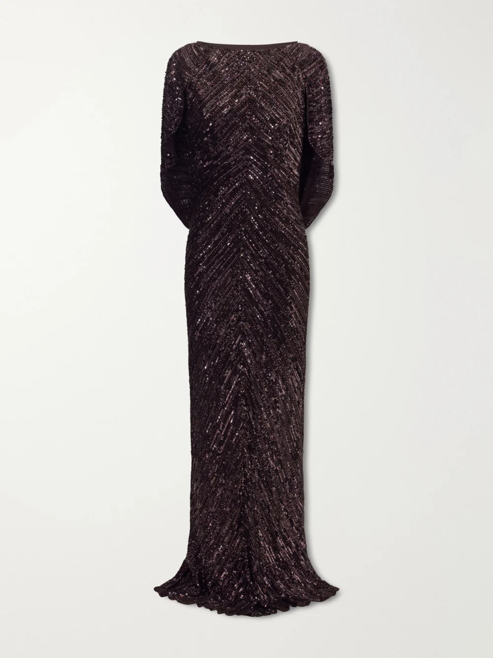 Jenny Packham Sakari Cape-effect Embellished Tulle Gown in bronze