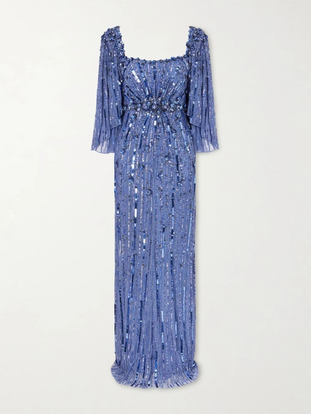 Jenny Packham Sequin-embellished Tulle Gown in blue