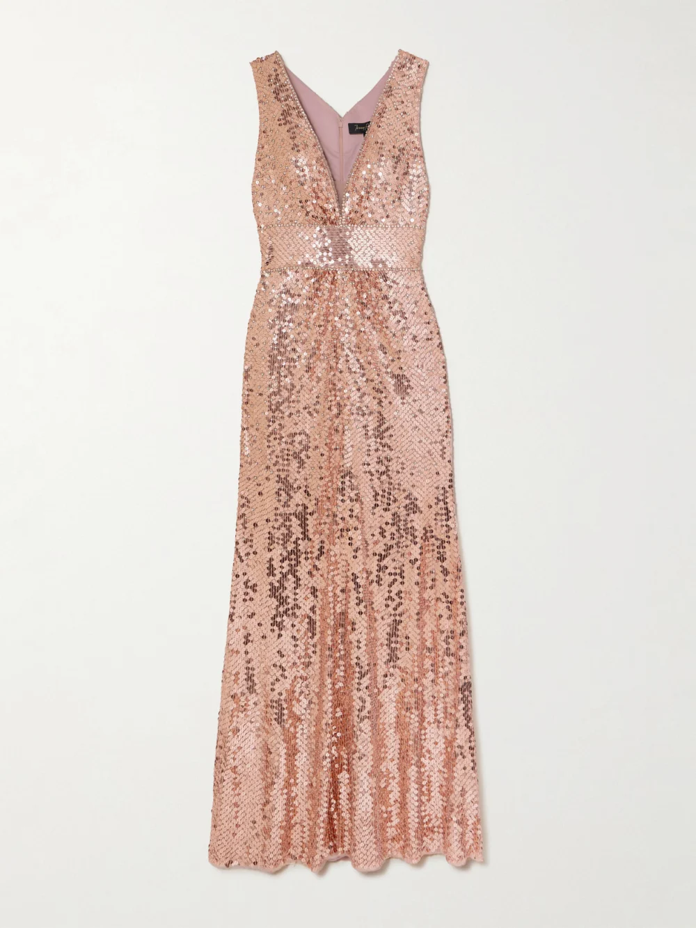 Jenny Packham Supernova Embellished Sequined Tulle Gown in pastel pink