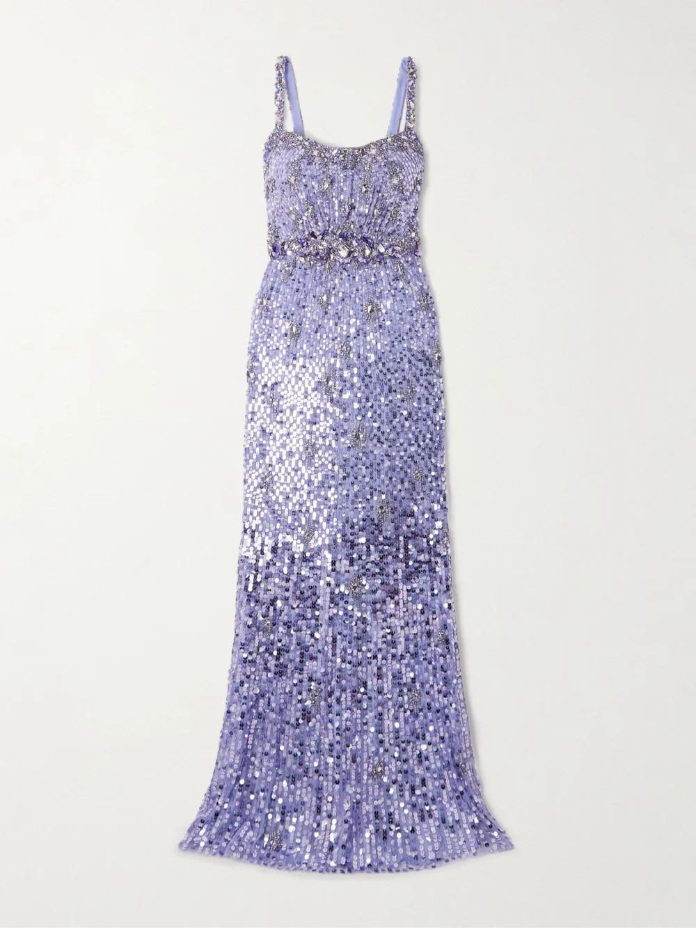 Jenny Packham Zodiac Crystal and Sequin-embellished Tulle Gown in lilac