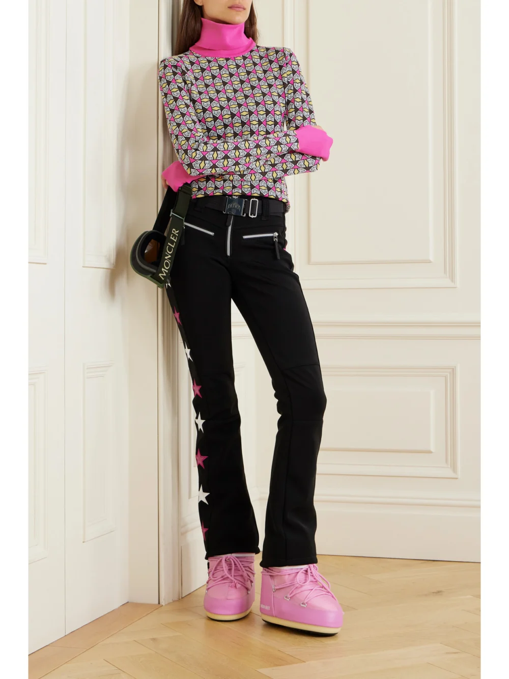 Jetset Jacquard-knit Turtleneck Sweater, worn by a model