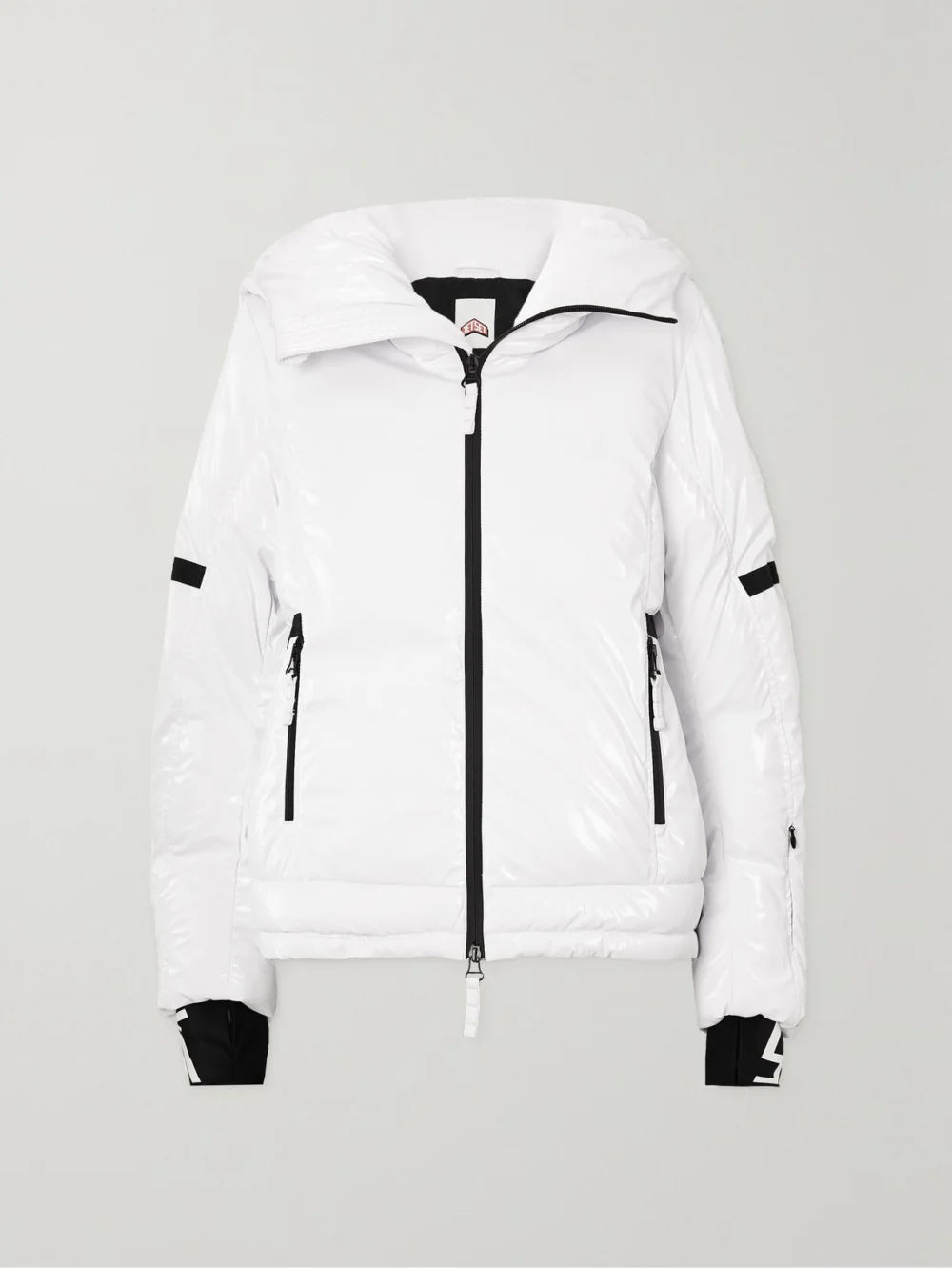 Jetset Joanna Hooded Quilted Padded Ski Jacket in white