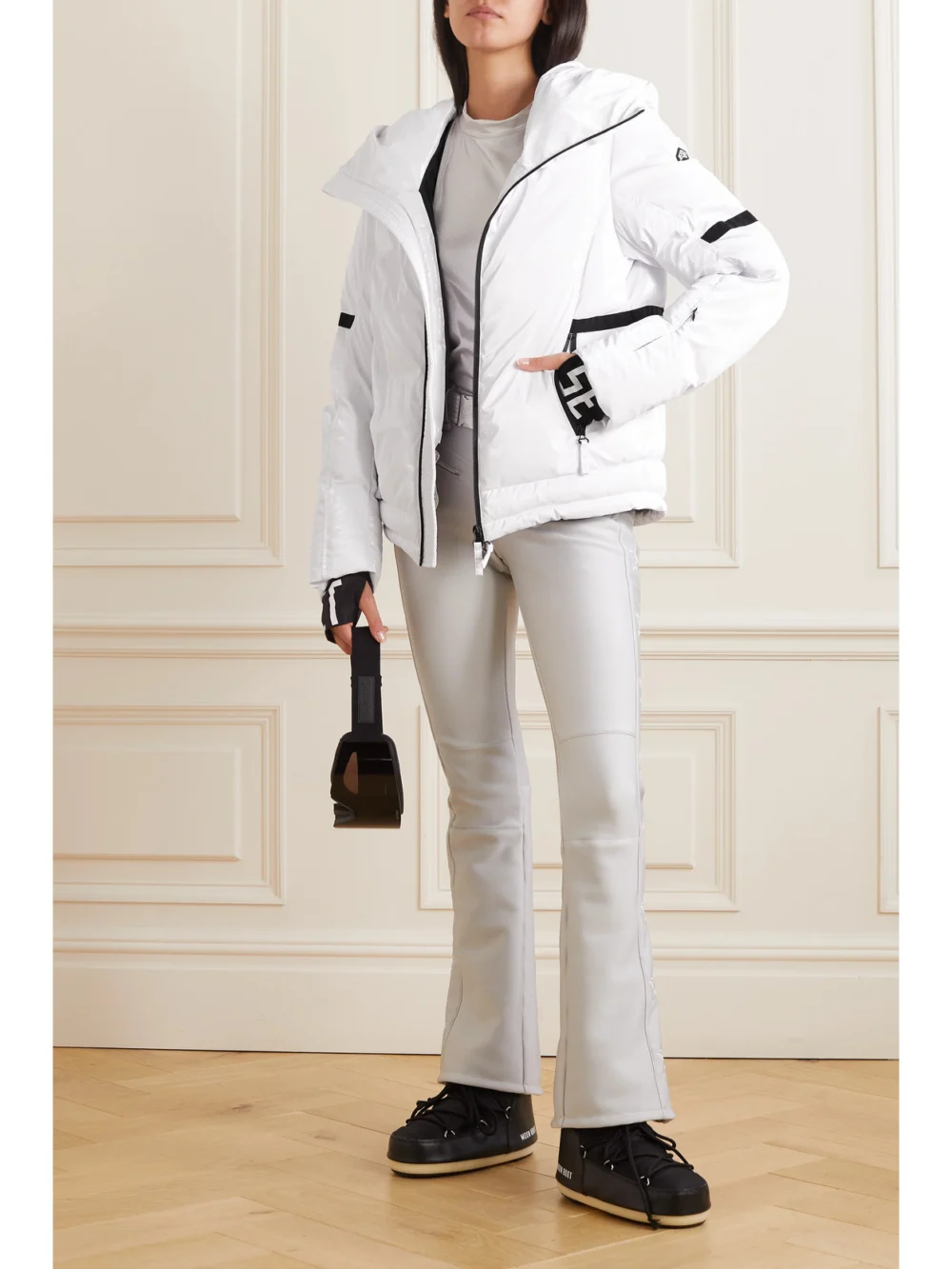 Jetset Joanna Hooded Quilted Padded Ski Jacket, worn by a model