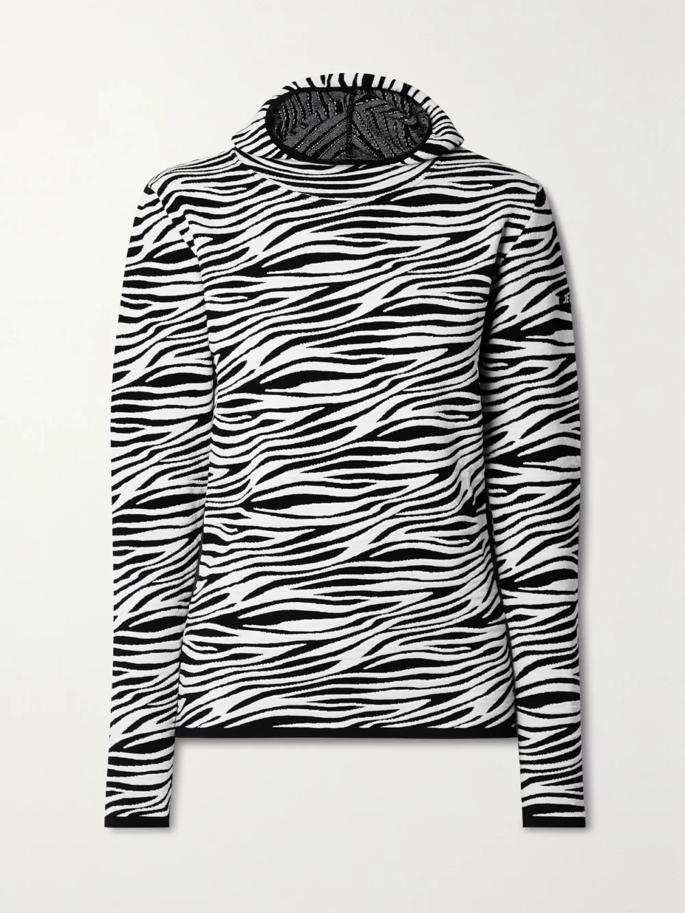 Jetset Zoey Jacquard-knit Hoodie in black