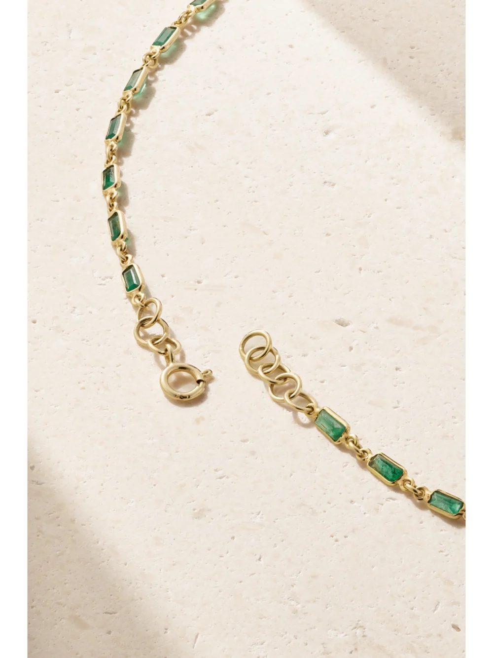 Back view of the Jia Jia 14- Karat Gold Emerald Necklace