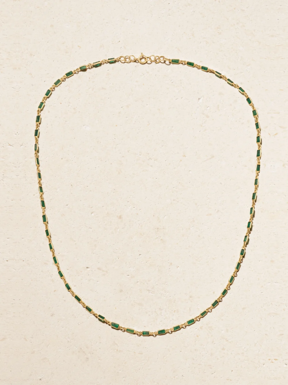 Jia Jia 14- Karat Gold Emerald Necklace in green