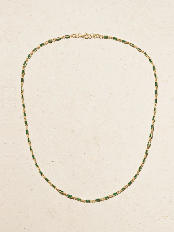 Jia Jia 14- Karat Gold Emerald Necklace
