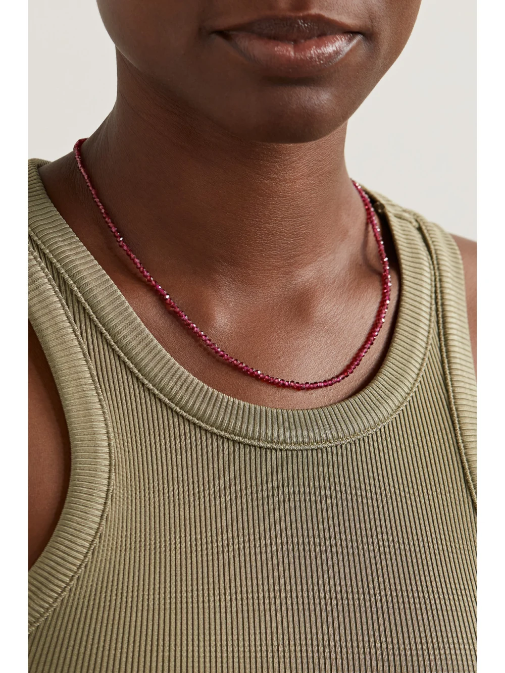 Jia Jia Birthstone 14-karat Gold Beaded Necklace, styled view