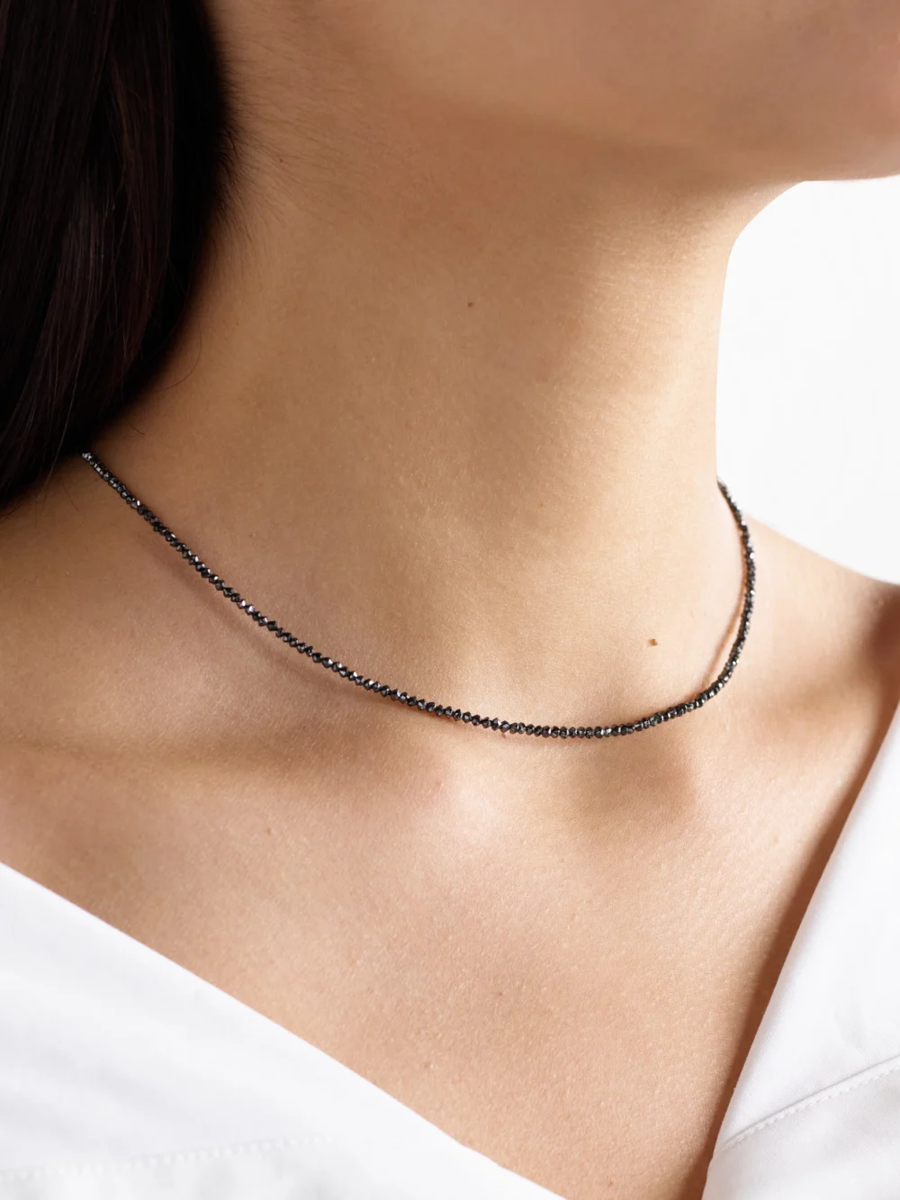Jia Jia Gold Diamond Necklace, styled view