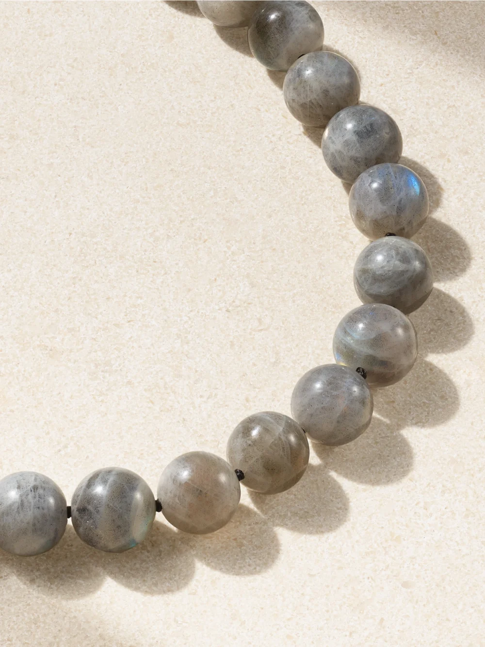 Close-up detail of the Jia Jia Gold Labradorite Necklace