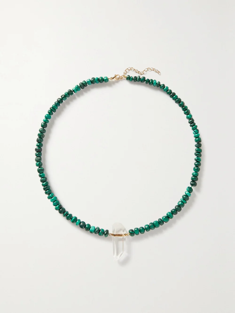 Jia Jia Gold, Malachite and Quartz Necklace in green