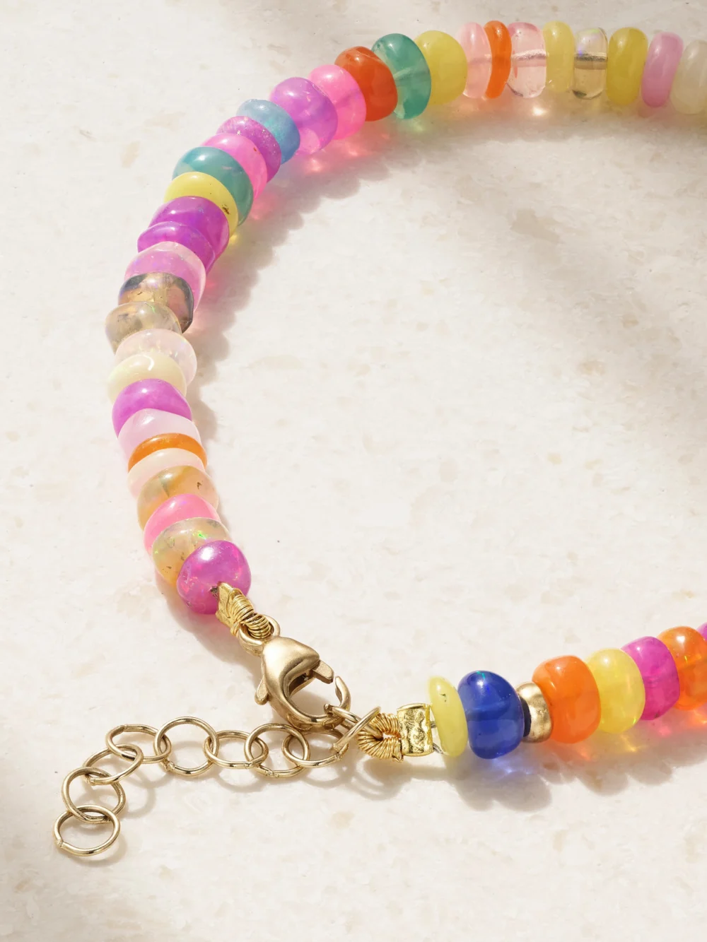 Close-up detail of the Jia Jia Gold Opal Bracelet