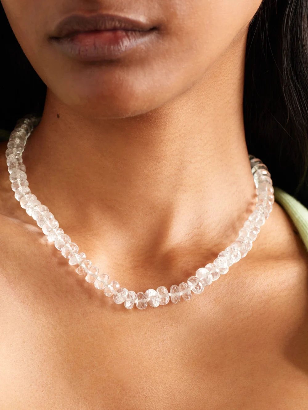 Jia Jia Gold Quartz Necklace, styled view
