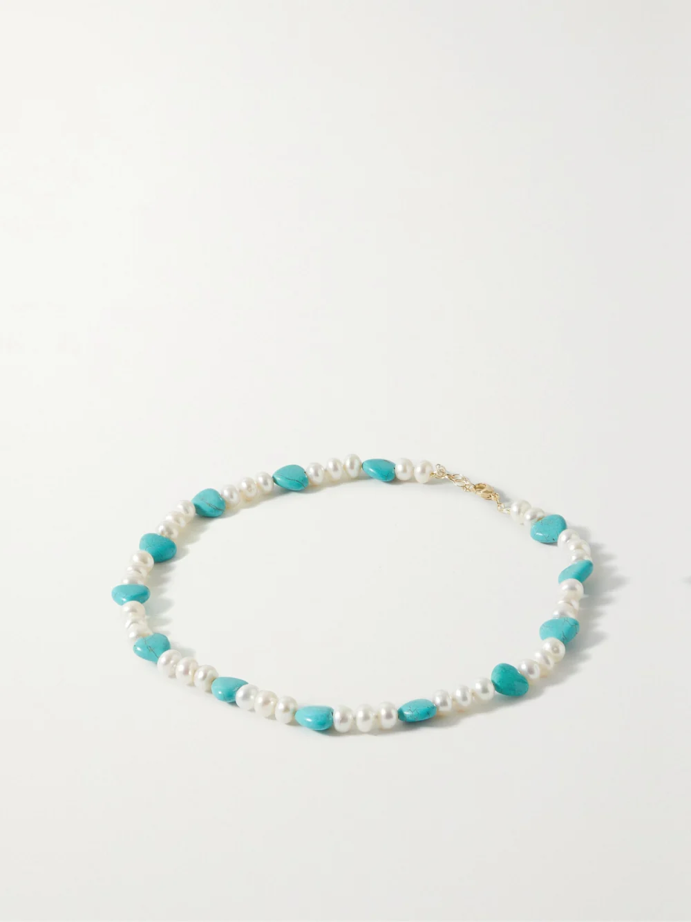 Jia Jia Gold-tone Turquoise and Pearl Necklace in white