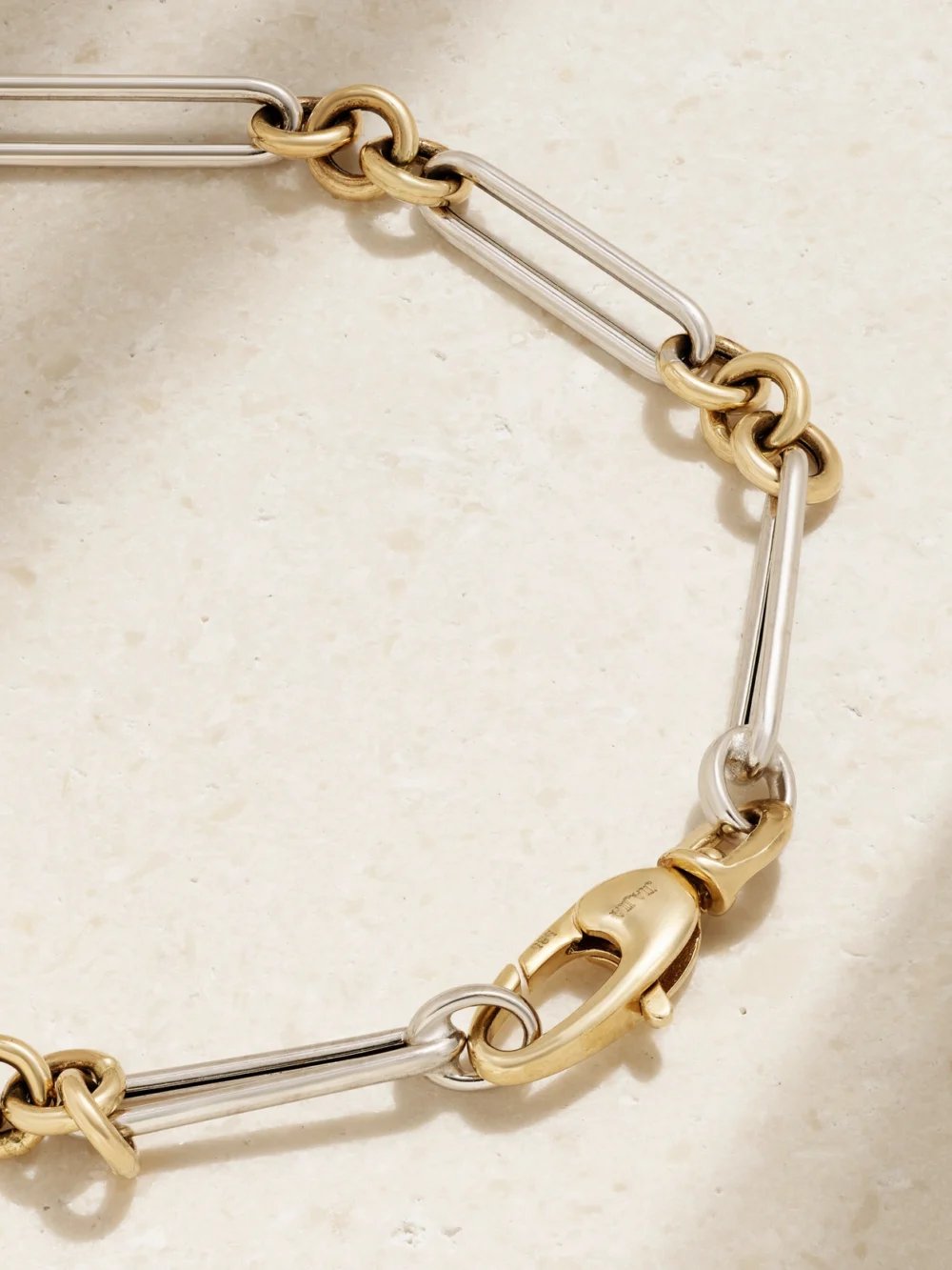 Back view of the Jia Jia Jumbo 14-karat Yellow and White Gold, Quartz and Diamond Bracelet