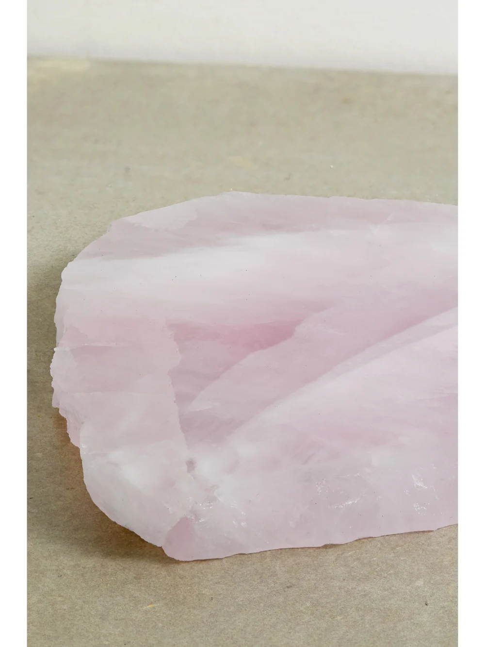 Close-up detail of the Jia Jia Large Rose Quartz Display Tray