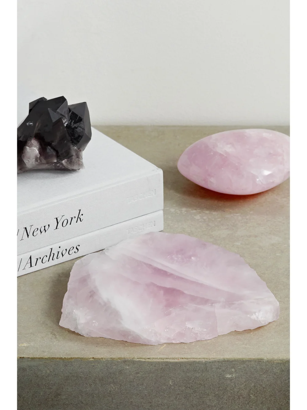Jia Jia Large Rose Quartz Display Tray, styled view