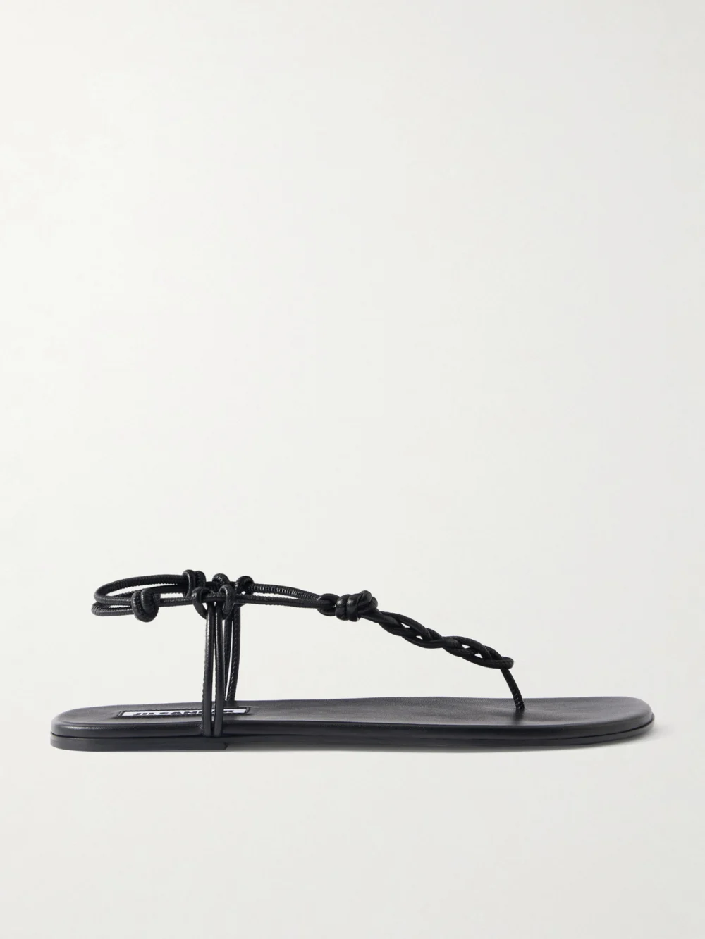 Jil Sander Braided Leather Sandals in black