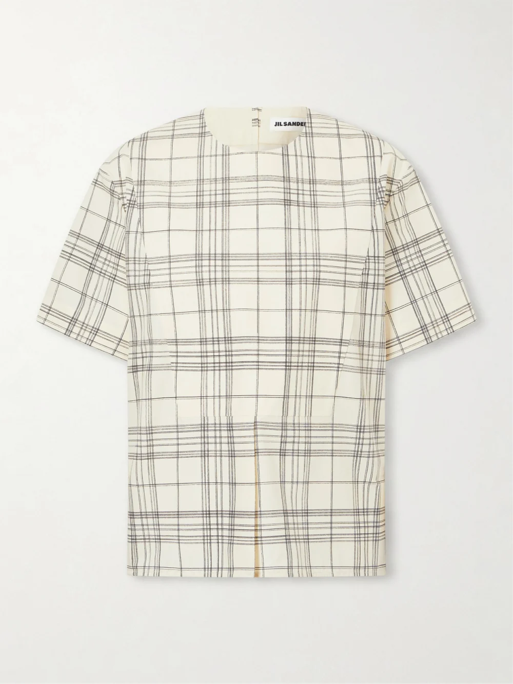 Jil Sander Checked Cotton T-shirt in cream