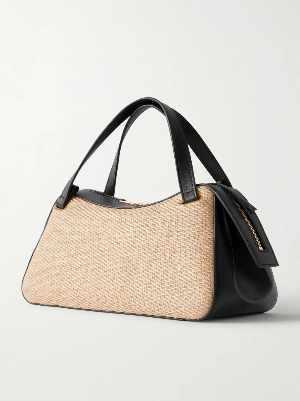 Back view of the Jil Sander Dune Leather and Raffia Shoulder Bag