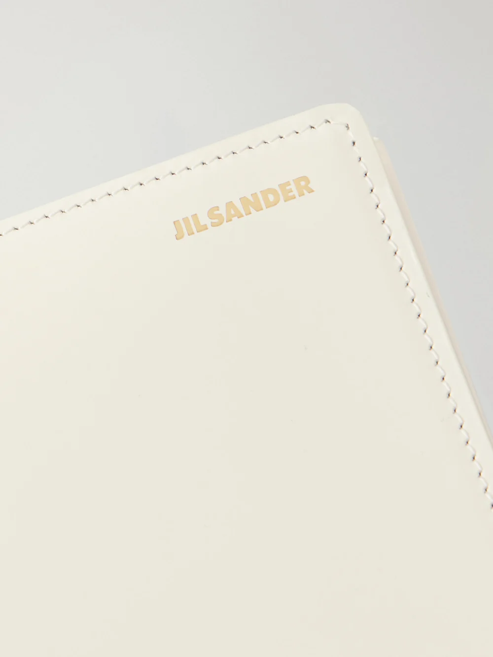 Close-up detail of the Jil Sander File Medium Leather Shoulder Bag