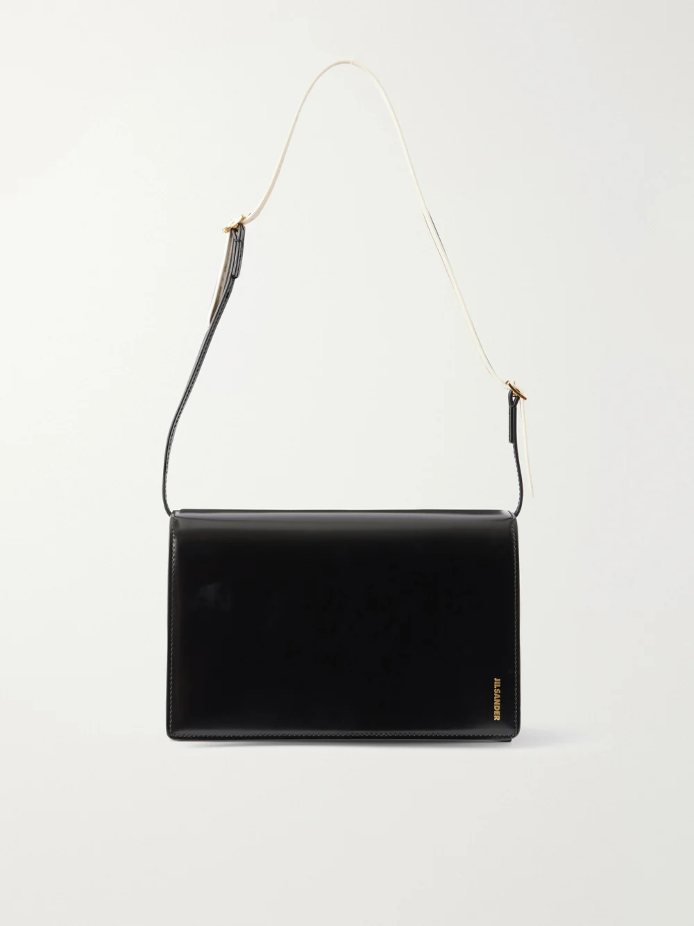Jil Sander File Small Leather Shoulder Bag in black