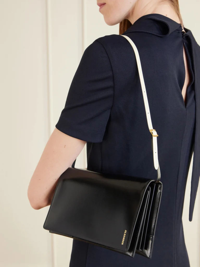 Jil Sander File Small Leather Shoulder Bag