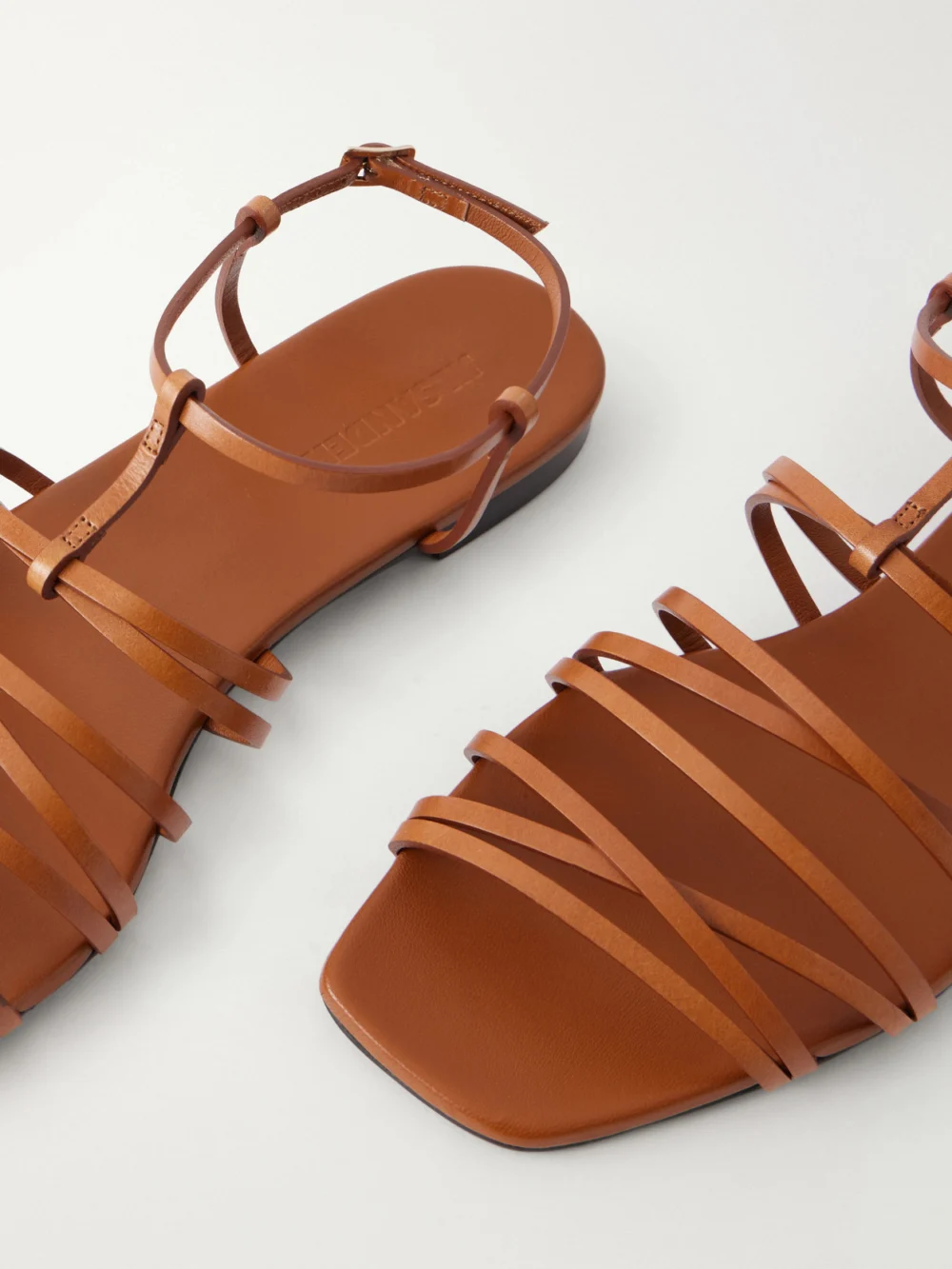 Close-up detail of the Jil Sander Hydra Leather Sandals