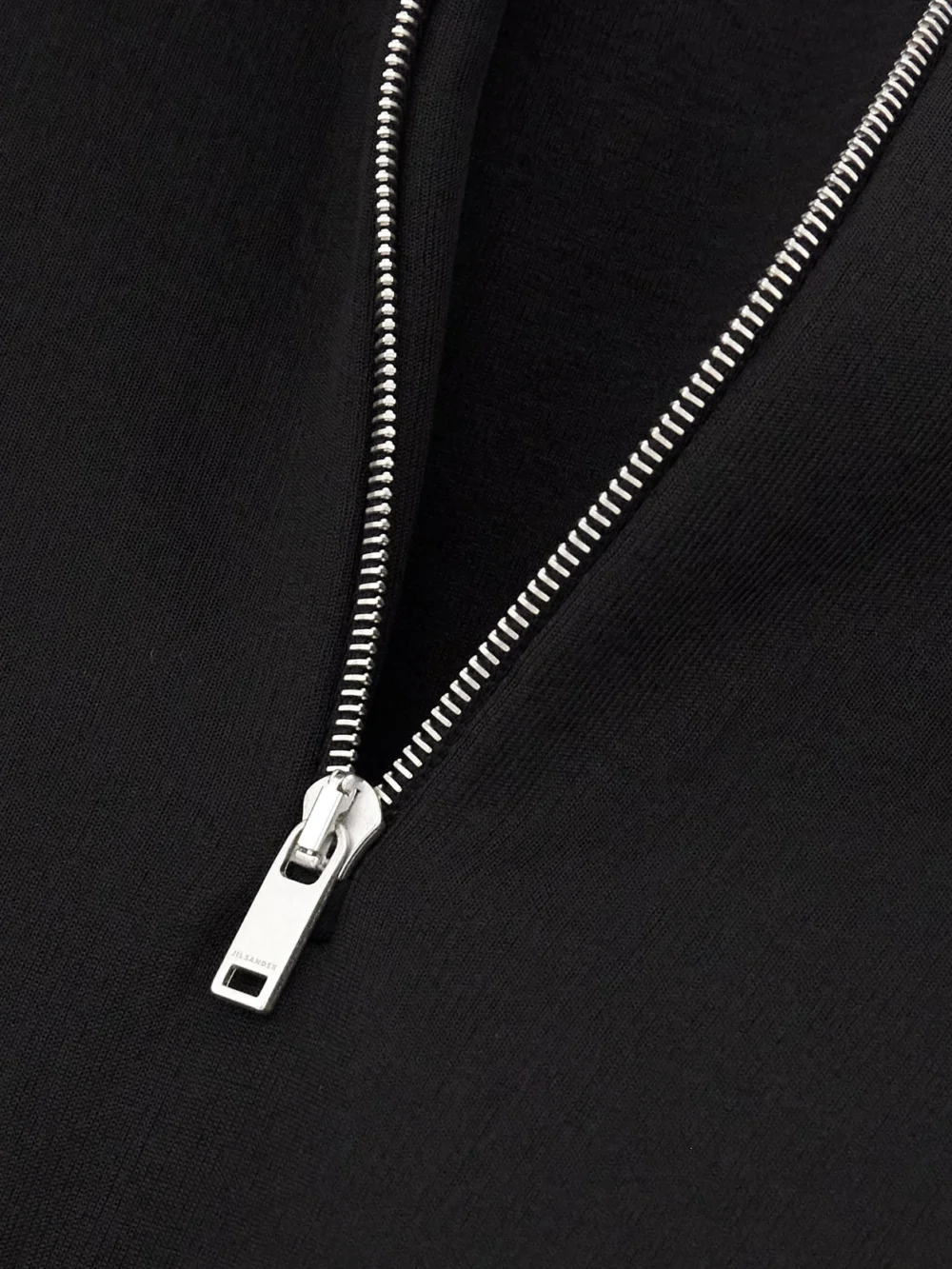 Close-up detail of the Jil Sander Jersey Half-zip Sweatshirt