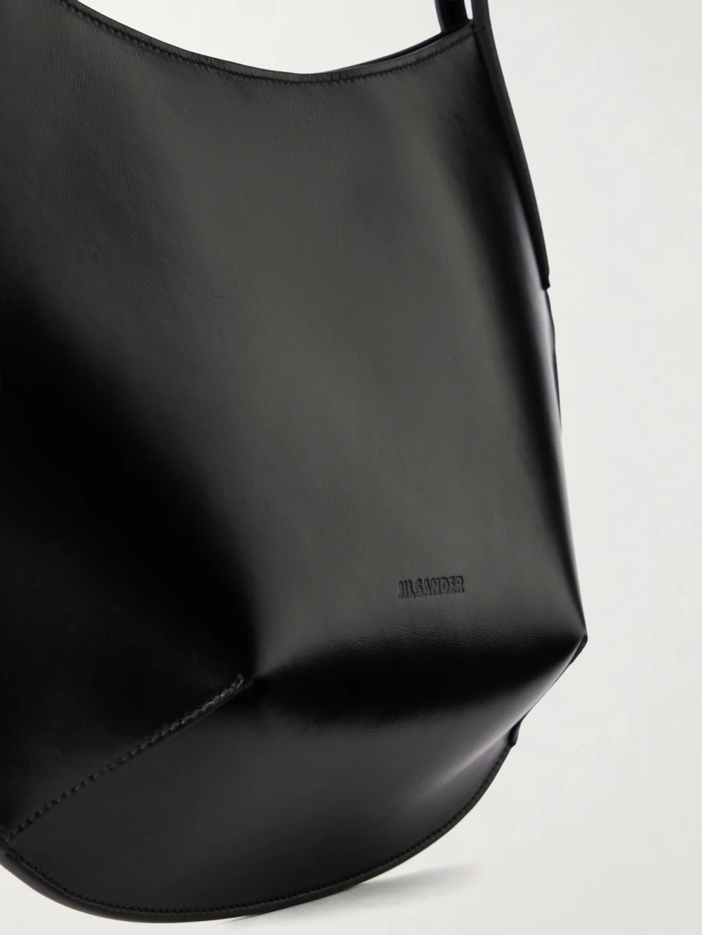 Close-up detail of the Jil Sander Kante Leather Shoulder Bag