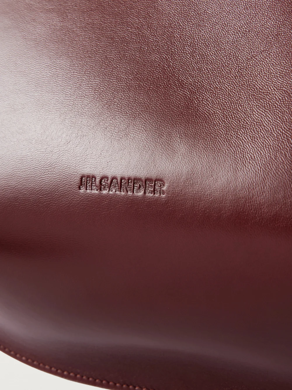 Close-up detail of the Jil Sander Kante Leather Shoulder Bag