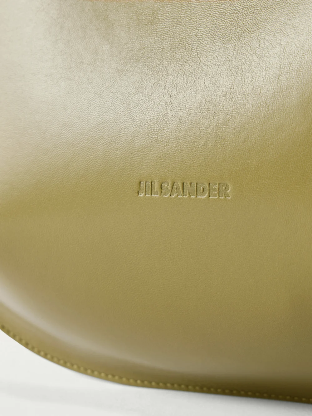 Close-up detail of the Jil Sander Kante Leather Shoulder Bag