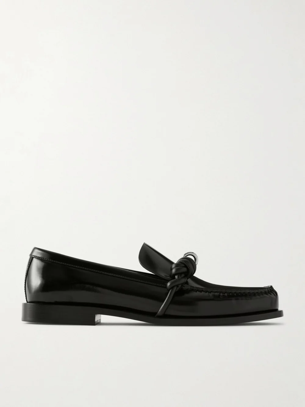 Jil Sander Knot-detailed Leather Loafers in black