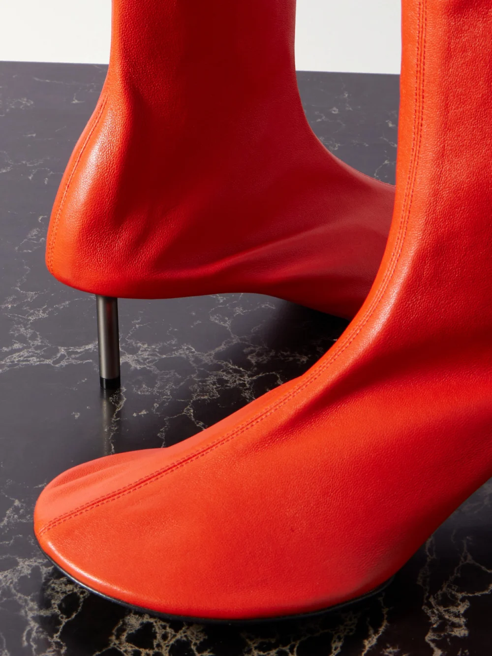 Close-up detail of the Jil Sander Leather Ankle Boots