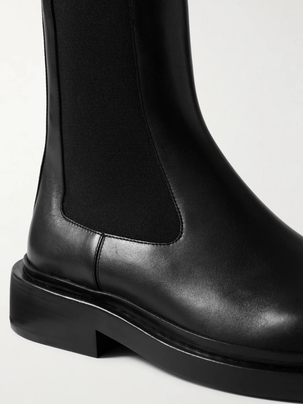 Close-up detail of the Jil Sander Leather Chelsea Boots