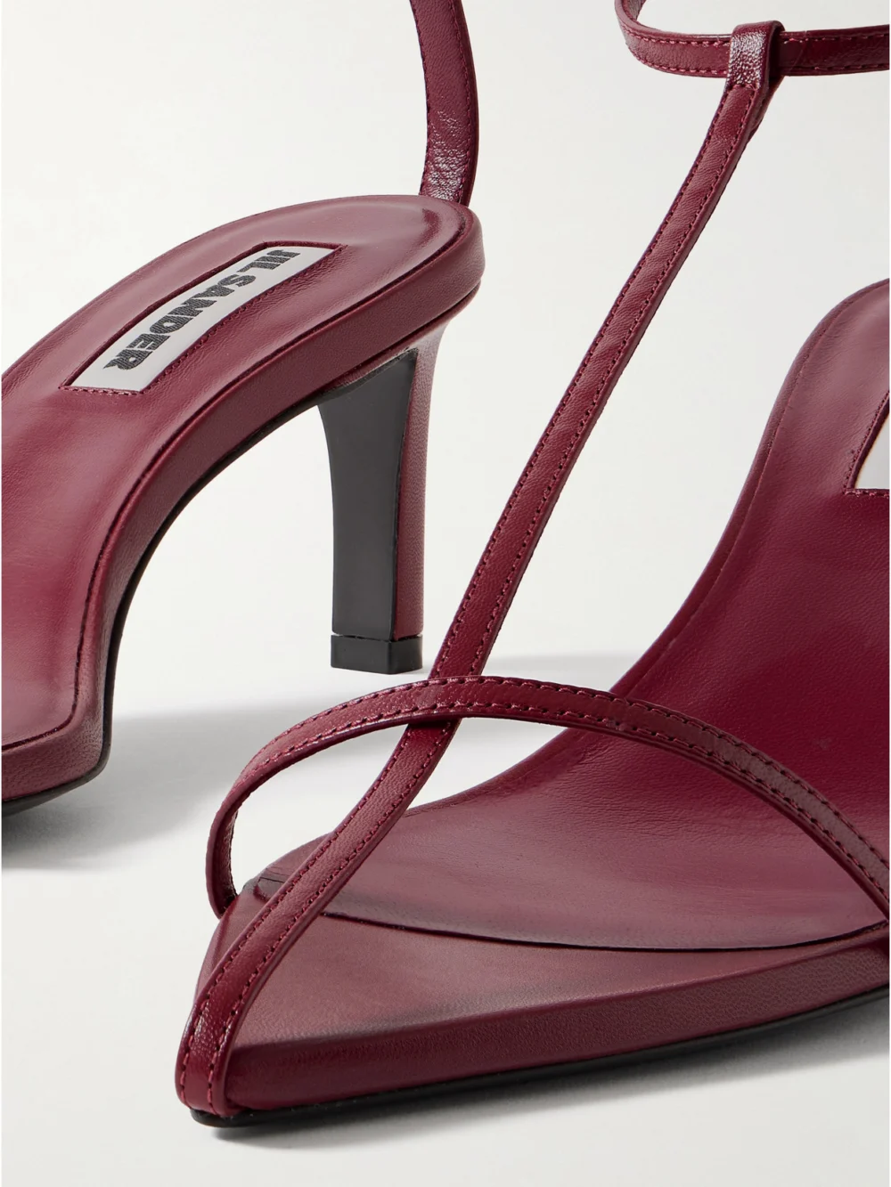 Close-up detail of the Jil Sander Leather Sandals