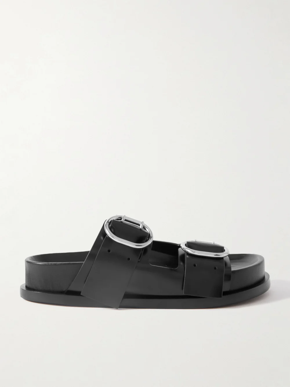 Jil Sander Leather Slides in black