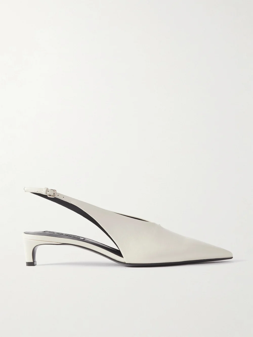 Jil Sander Leather Slingback Pumps in cream