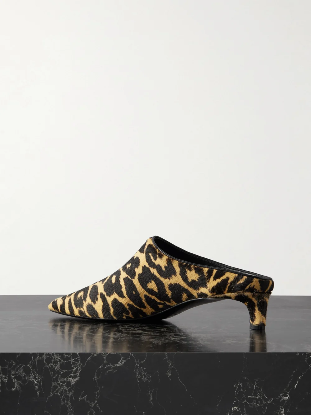 Back view of the Jil Sander Leopard-print Calf Hair Mules