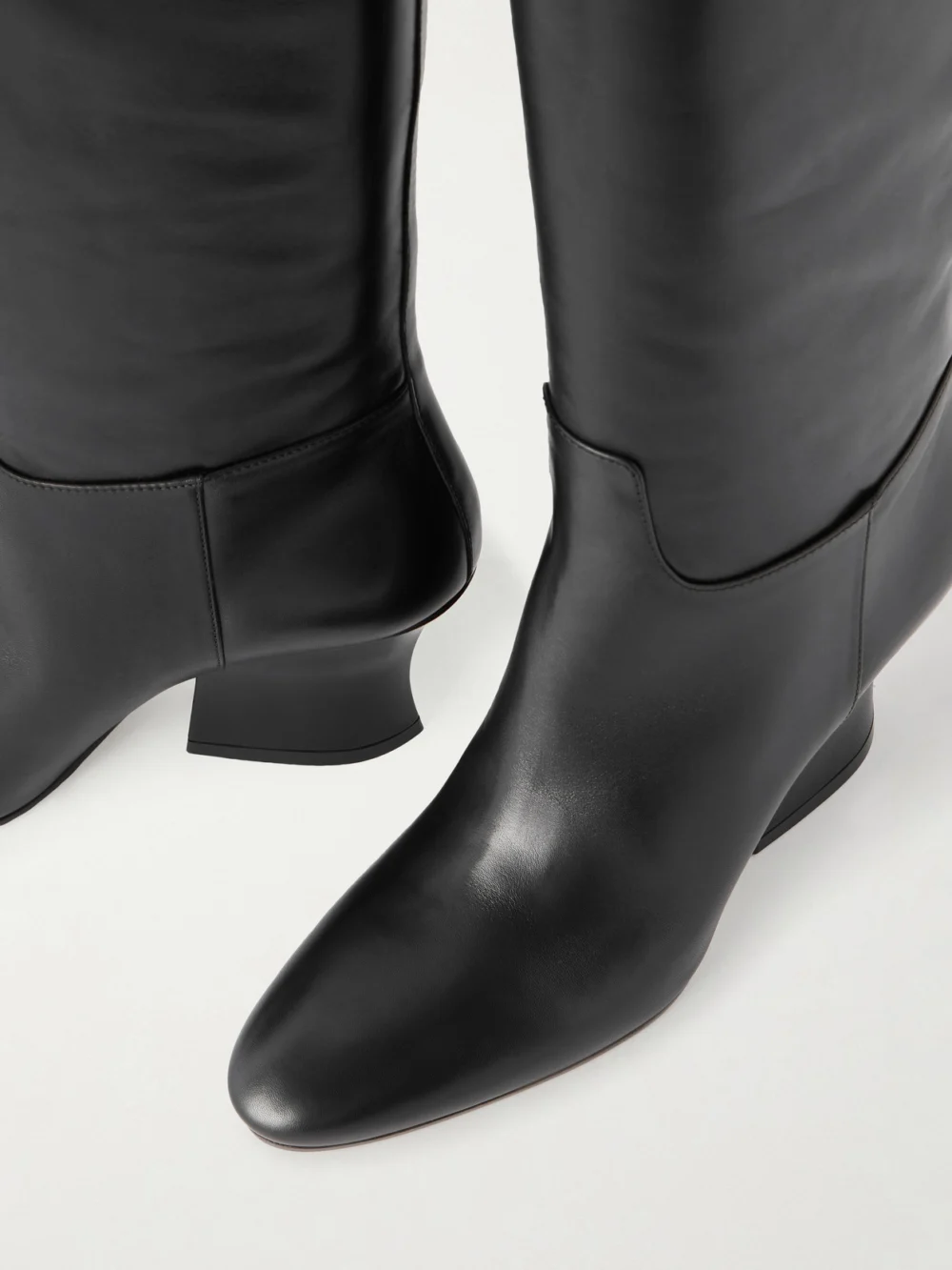 Close-up detail of the Jil Sander Lune Leather Knee Boots