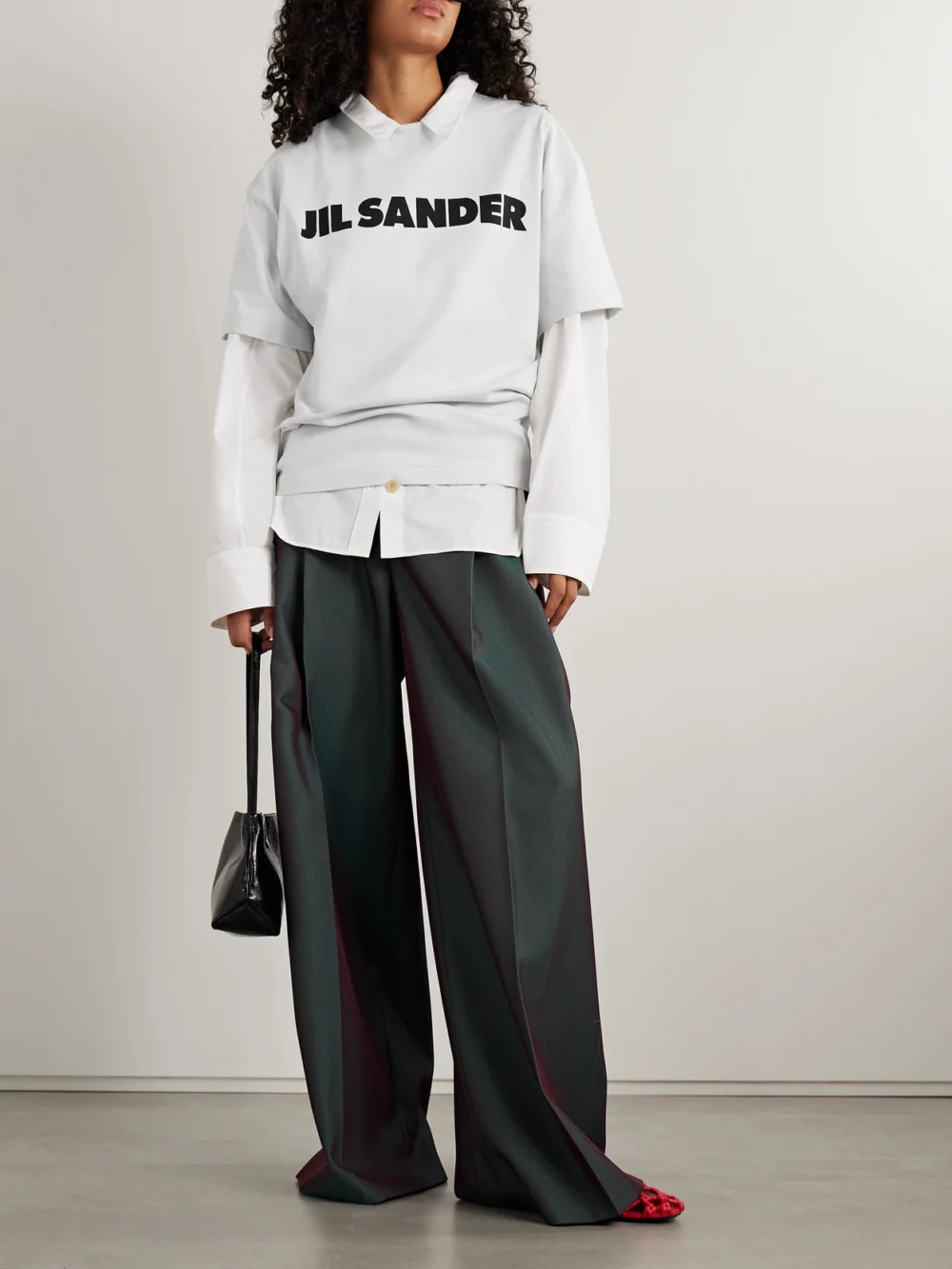 Jil Sander Printed Cotton-jersey T-shirt, worn by a model