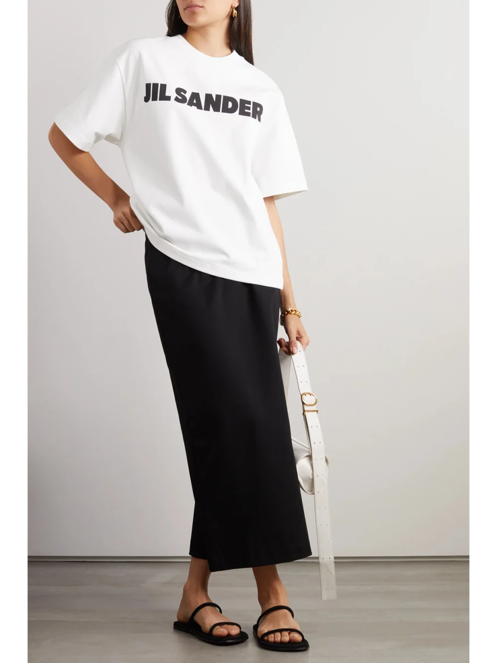 Jil Sander Printed Cotton-jersey T-shirt, worn by a model