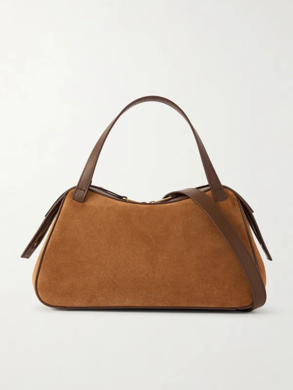 Jil Sander Small Leather-trimmed Suede Shoulder Bag
