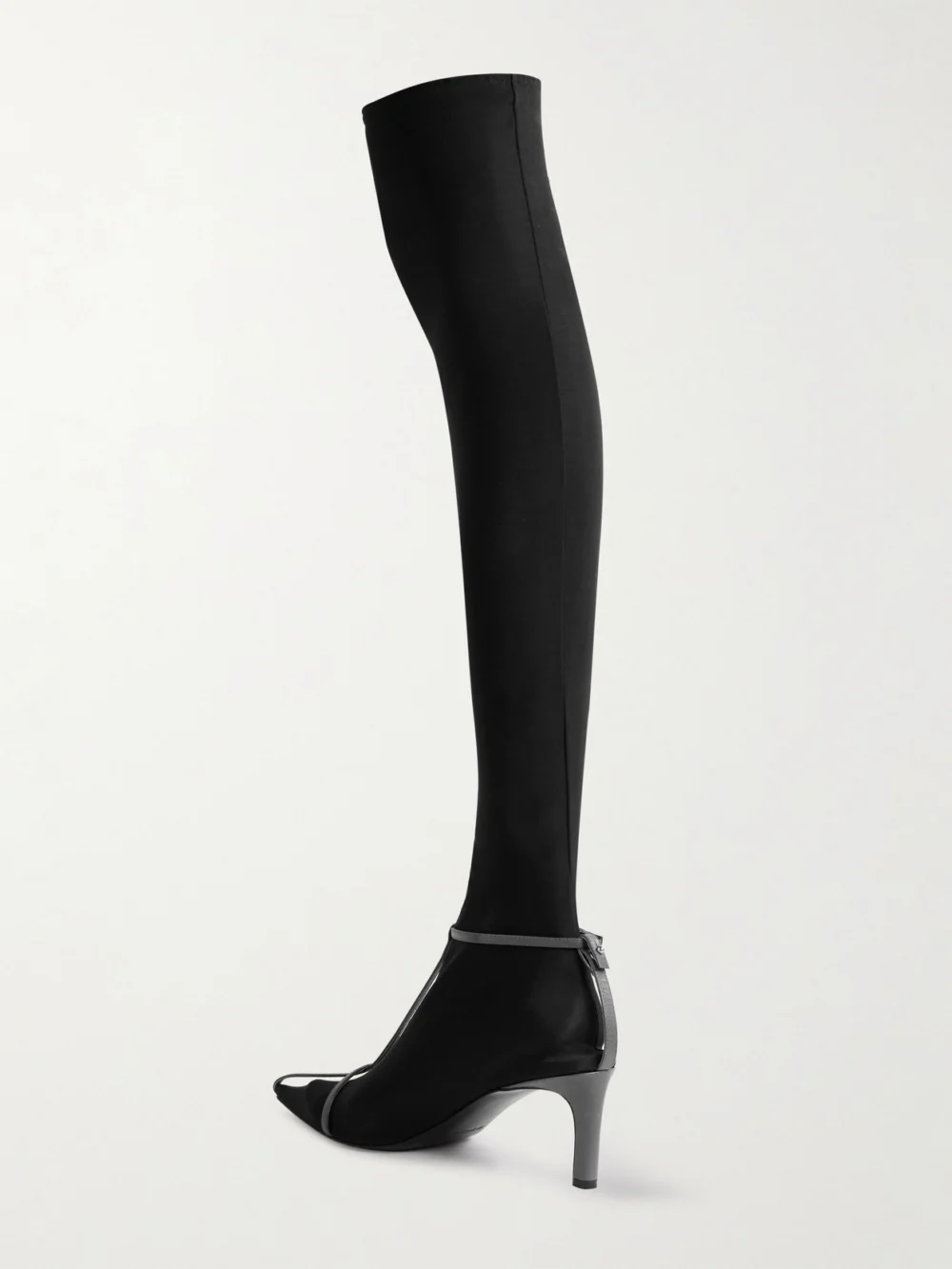Back view of the Jil Sander Stretch-mesh and Leather Knee Boots