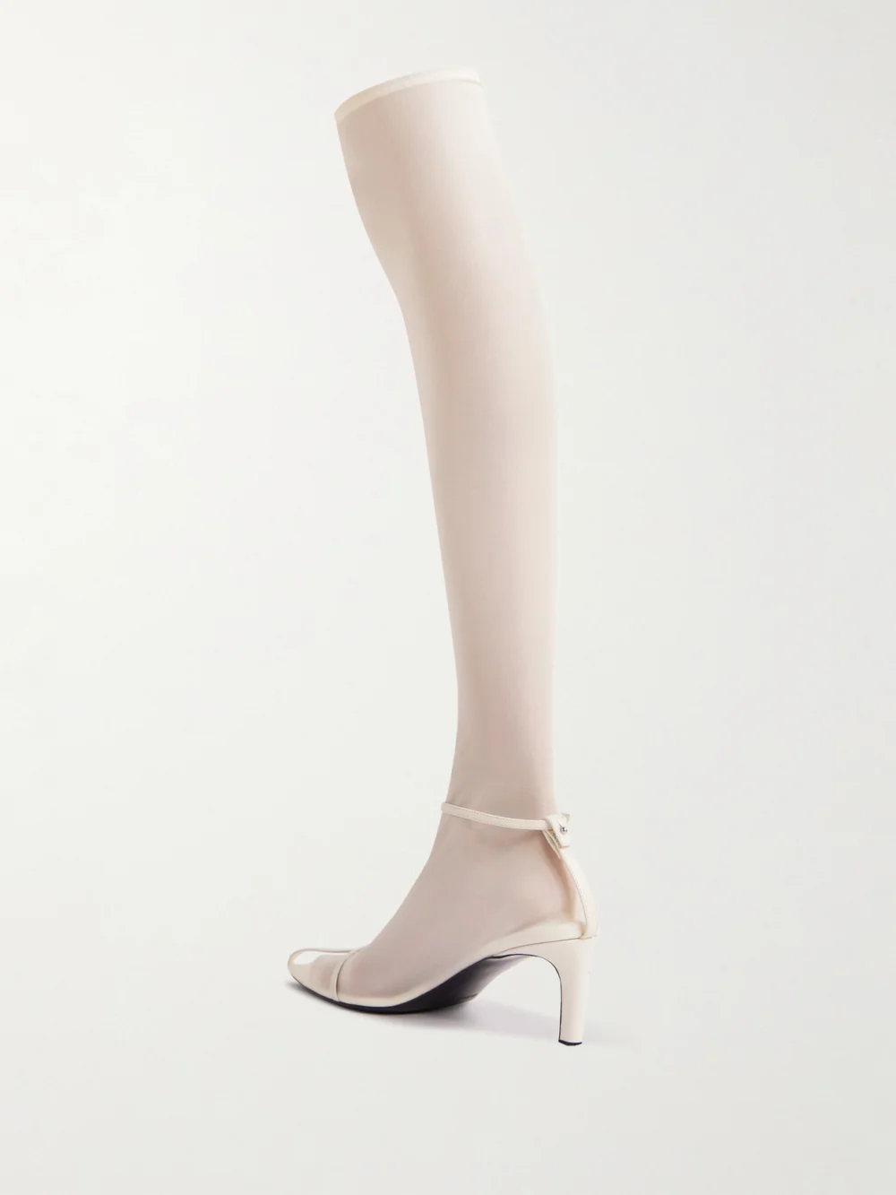 Back view of the Jil Sander Stretch-mesh and Leather Knee Boots