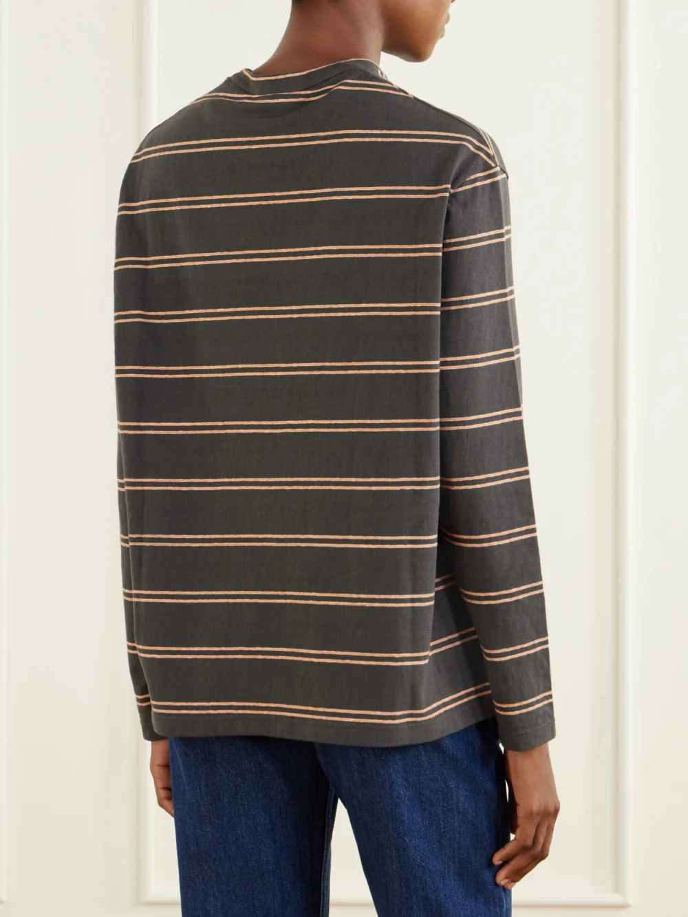 Back view of the Jil Sander Striped Cotton T-shirt
