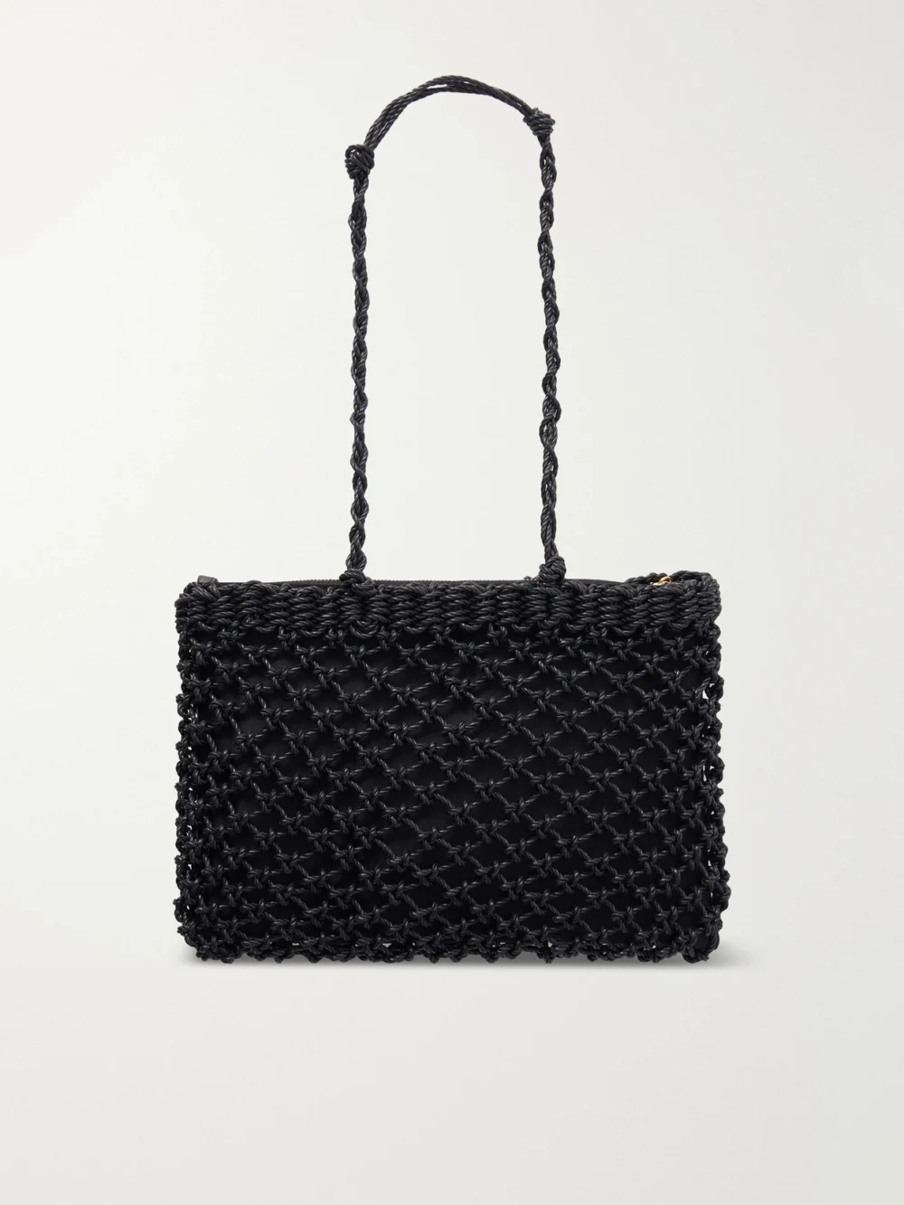 Back view of the Jil Sander Tangle Net Satin and Cotton Cord Shoulder Bag