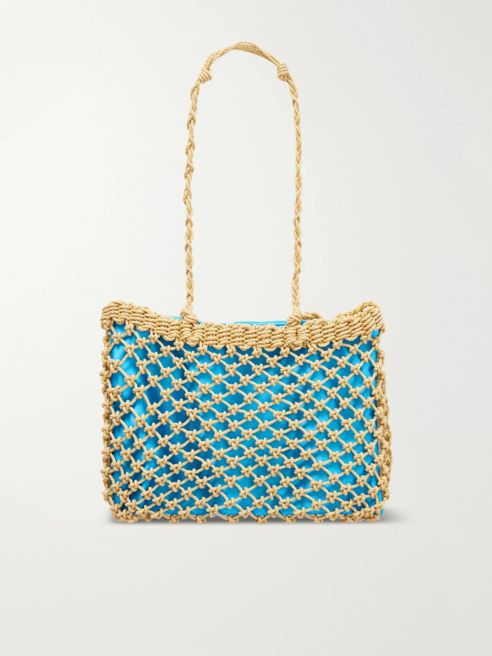 Back view of the Jil Sander Tangle Net Satin and Cotton Cord Shoulder Bag