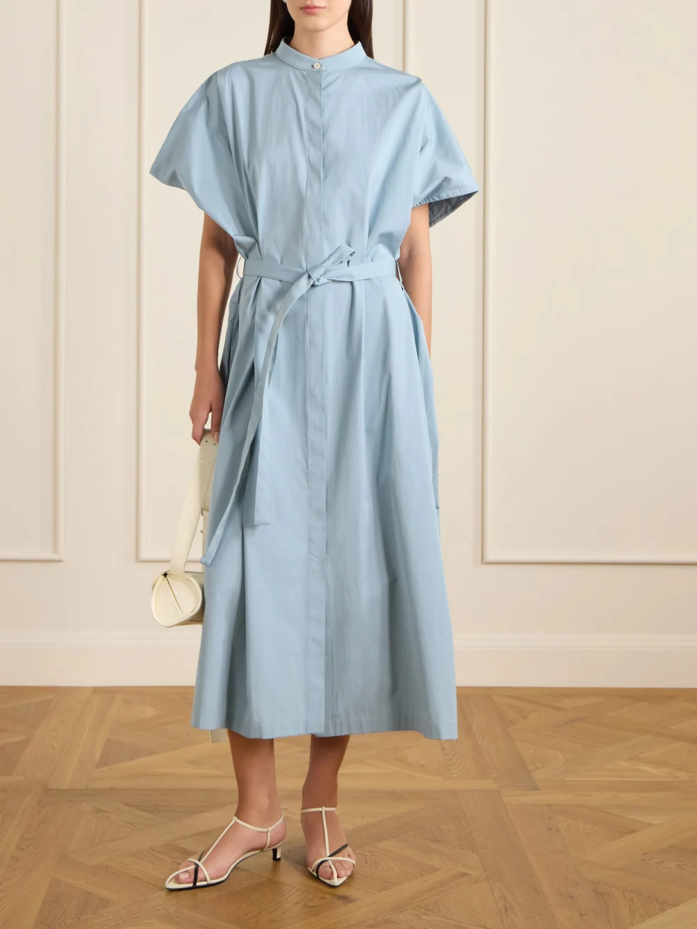 Jil Sander Two-tone Leather Slingback Sandals, styled view
